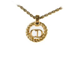 Christian Gold Circle CD Logo Necklace