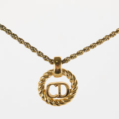 Christian Gold Circle CD Logo Necklace