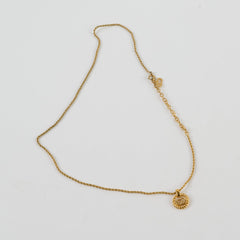 Christian Gold Circle CD Logo Necklace