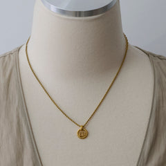 Christian Gold Circle CD Logo Necklace