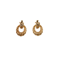 Christian Dior Vintage Rope Knotted Clip On Earrings