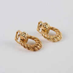 Christian Dior Vintage Rope Knotted Clip On Earrings
