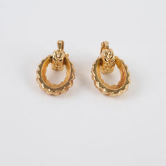 Christian Dior Vintage Rope Knotted Clip On Earrings