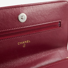 Chanel 19 Wallet On Chain WOC Calfskin Burgundy (Microchipped)