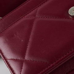 Chanel 19 Wallet On Chain WOC Calfskin Burgundy (Microchipped)
