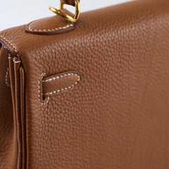 Hermes Kelly 25 Togo Retourne Gold - Stamp D