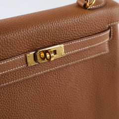 Hermes Kelly 25 Togo Retourne Gold - Stamp D