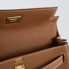 Hermes Kelly 25 Togo Retourne Gold - Stamp D