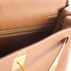 Hermes Kelly 25 Togo Retourne Gold - Stamp D