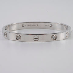 Cartier Love Bracelet 4 Diamond Bracelet Size 16