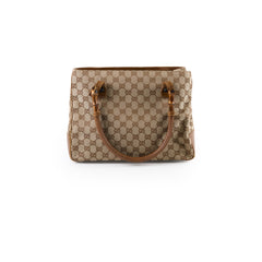 Gucci GG Supreme Tote Bag Bamboo Top Handle