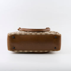 Gucci GG Supreme Tote Bag Bamboo Top Handle