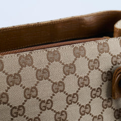 Gucci GG Supreme Tote Bag Bamboo Top Handle