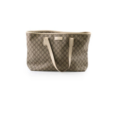 Gucci GG Supreme Tote Bag Brown/White