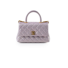 Chanel Coco Handle Small Caviar Iridescent Purple Microchipped