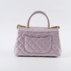 Chanel Coco Handle Small Caviar Iridescent Purple Microchipped