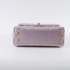 Chanel Coco Handle Small Caviar Iridescent Purple Microchipped