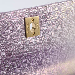 Chanel Coco Handle Small Caviar Iridescent Purple Microchipped