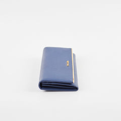 Prada Saffiano Long Wallet Blue