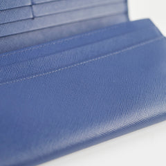 Prada Saffiano Long Wallet Blue