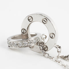 Cartier White Gold Love Necklace Diamonds