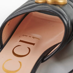 Gucci Marmont Black Leather Flats Size 34