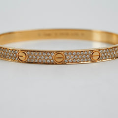 Cartier Love Bracelet Pave Aftermarket Diamonds Size 19 (2015)
