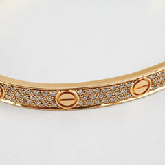 Cartier Love Bracelet Pave Aftermarket Diamonds Size 19 (2015)
