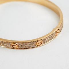 Cartier Love Bracelet Pave Aftermarket Diamonds Size 19 (2015)