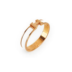 Hermes H White Clic Bracelet PM