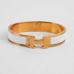 Hermes H White Clic Bracelet PM