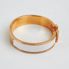 Hermes H White Clic Bracelet PM