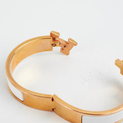 Hermes H White Clic Bracelet PM