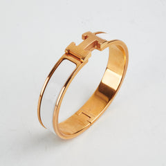 Hermes H White Clic Bracelet PM
