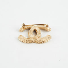 Chanel CC Logo Pearl Gold Brooch Costume Jewellery