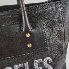 Christian Dior Diorangeles Studded Leather Tote Black