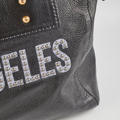 Christian Dior Diorangeles Studded Leather Tote Black