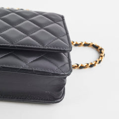 Chanel Lambskin Black Wallet On Chain Woc