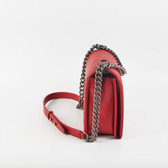 Chanel New Medium Boy Lambskin Red