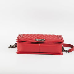 Chanel New Medium Boy Lambskin Red