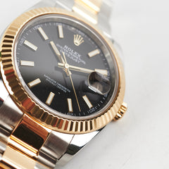 Rolex Datejust 41mm Two Toned Black Watch 126333