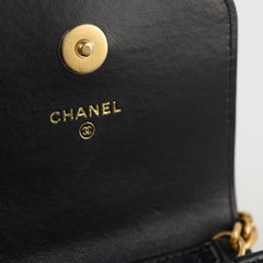 Chanel CC Flap Phone Holder Crossbody Bag Black 32 Series