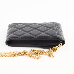 Chanel CC Flap Phone Holder Crossbody Bag Black 32 Series