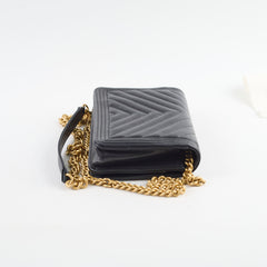 Chanel Boy Black Wallet on Chain microchip