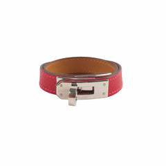 Hermes Leather Double Tour Bracelet XS Epsom Rouge Casque