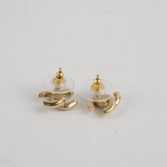 Chanel CC Crystal Gold Earrings Costume Jewellery