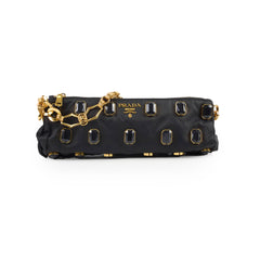 Prada Nylon Gem Shoulder Bag Black