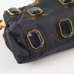 Prada Nylon Gem Shoulder Bag Black