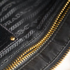 Prada Nylon Gem Shoulder Bag Black