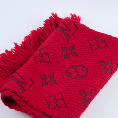 Louis Vuitton Wool Logomania Scarf Red